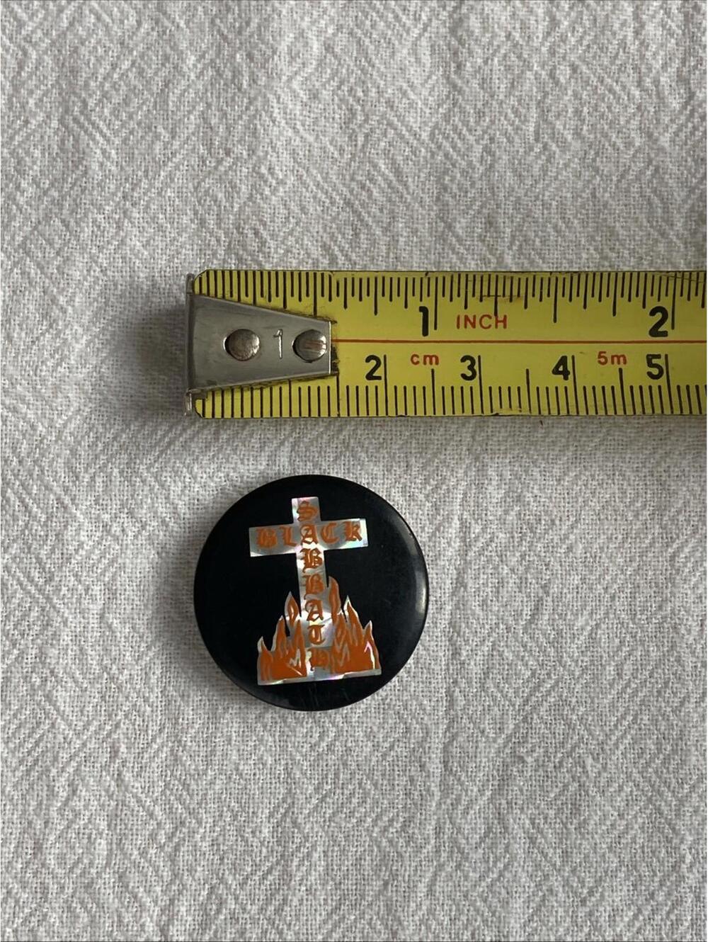 Black Sabbath Holo Prismatic Button Badge Pin Pinback Vintage Round #459 Concert